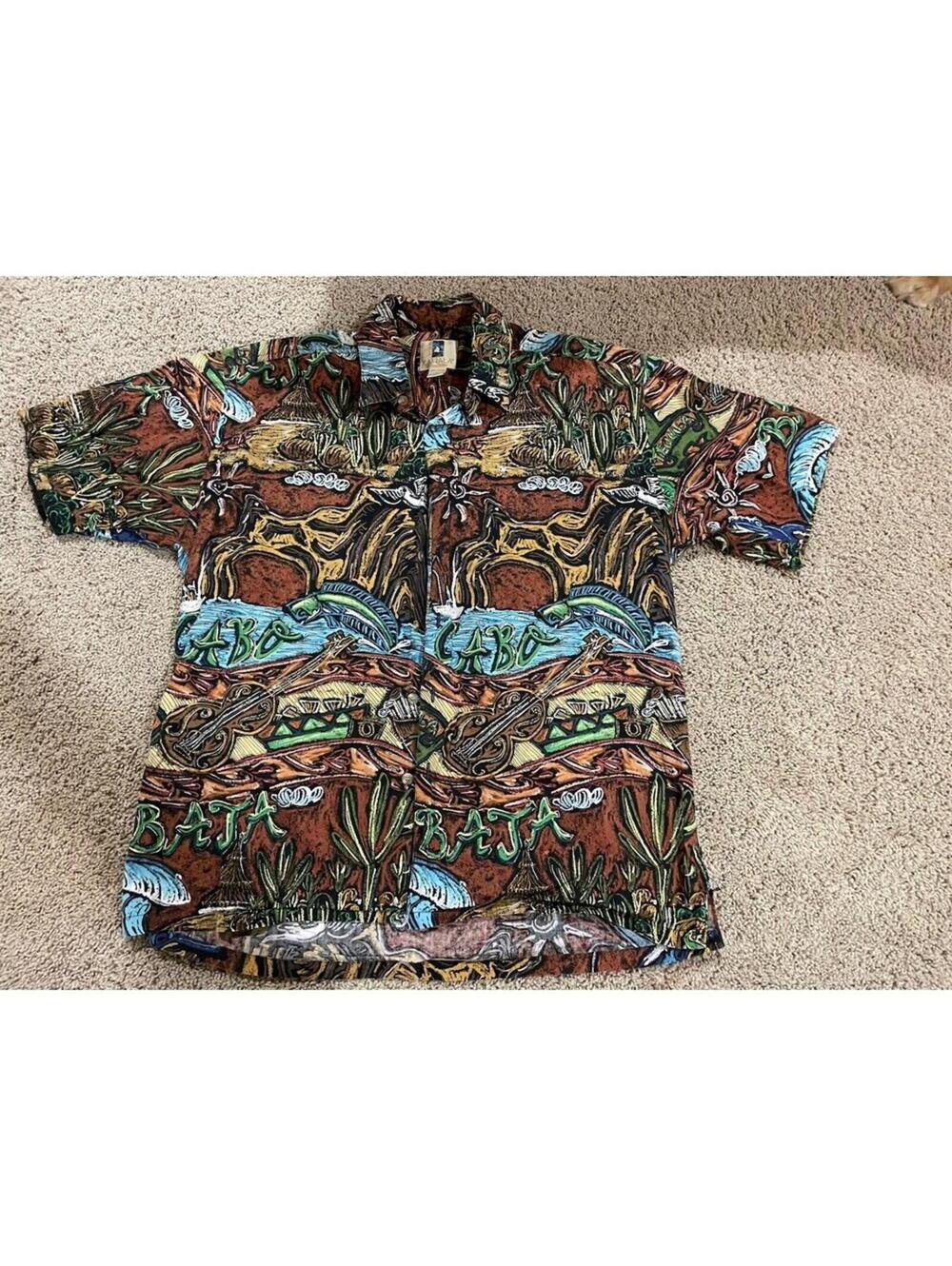 Kahala Hawaiian Islands Baja Cabo Vintage Shirt Size Large 100% Cotton
